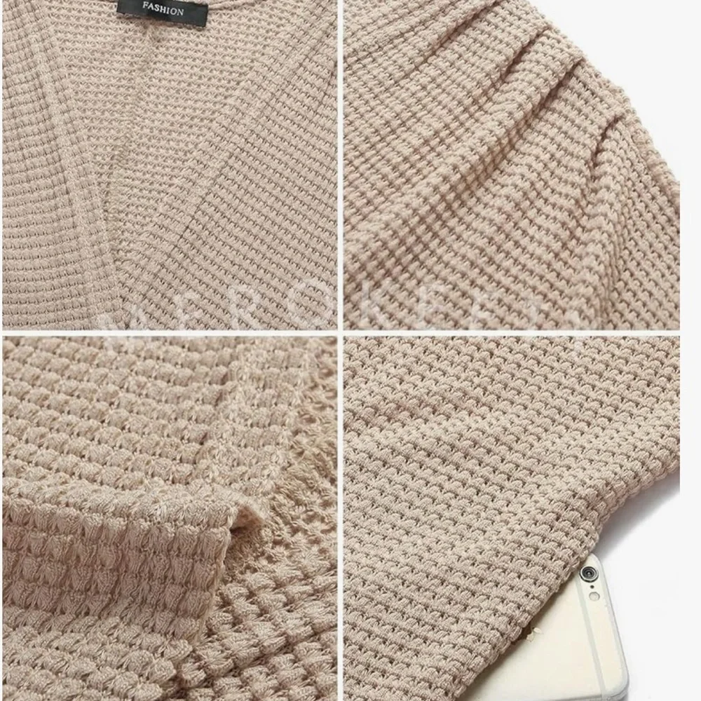 Cozy Beige Women's Cardigan - Picture 4 of 4